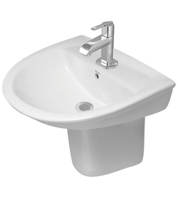 Wall Hung Wash Basin with Half Pedestal - Carla 23"x 20"