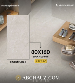 800 X 1600 Glossy Premium GVT Tile - Fiordi Grey