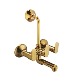 Goldline Wall Mixer with L Bend | PR-40 Prime PVD Gold