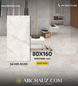 800 X 1600 Glossy Premium GVT Tile - Silver River
