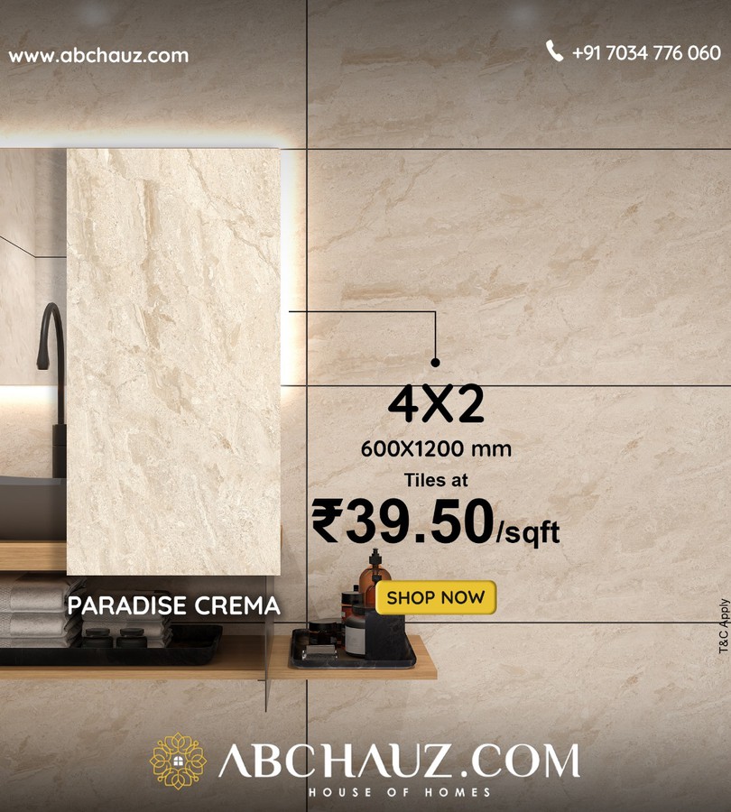 Abchauz | 600 X 1200 Glossy Premium GVT Tile - Paradise Crema