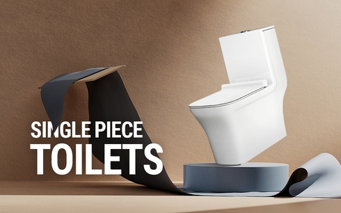 Single piece toilet