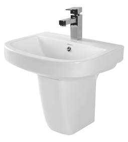 Wall Hung Wash Basin with Half Pedestal - Fabiya 18" x 14"