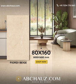 800 X 1600 Glossy Premium GVT Tile - Fiordi Beige