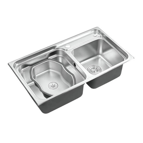 Becken Double Bowl Kitchen Sink BN-0208