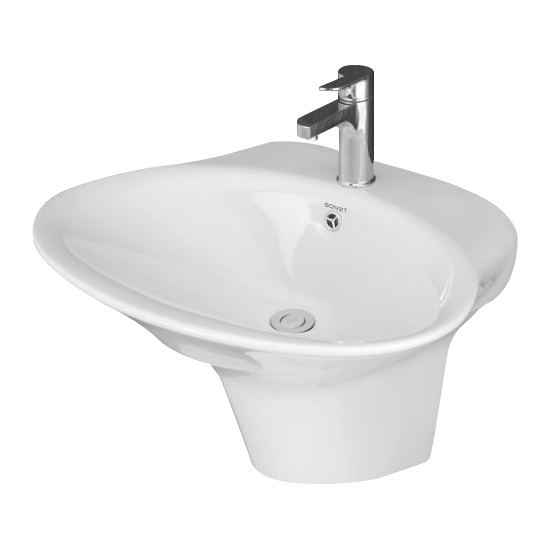 Wall Hung Wash Basin with Half Pedestal - Camry