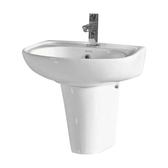 Wall Hung Wash Basin with Half Pedestal - Normus 20"x 16"