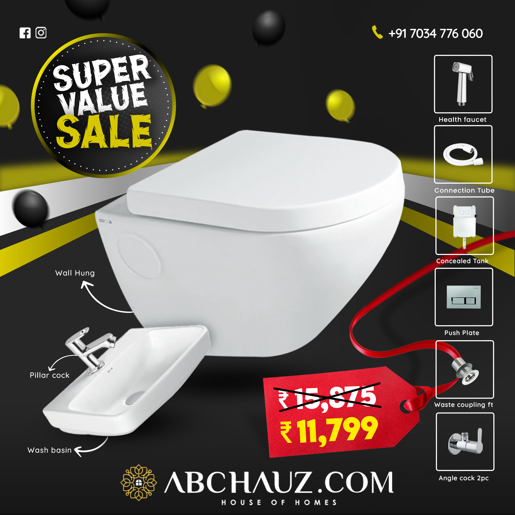 Wall Hung Toilet Combo @ 11799/-